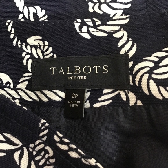 Talbots Navy Nautical Rope Skirt Stretch Pockets Women’s Size 2P - Picture 3 of 4